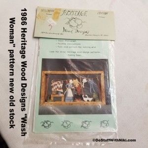 1986 Heritage Wood Designs "Wash Woman" pattern new old stock Pat016